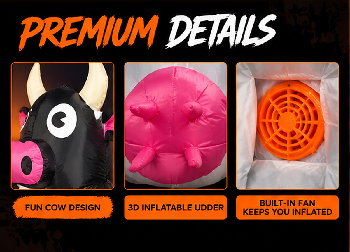 HAUNTED™ Inflatable Cow Costume – Funny Adult Halloween Outfit