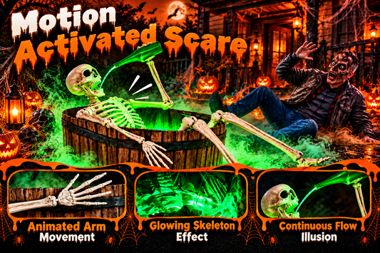 HAUNTED™ Skeleton Endless Pour – Glowing Halloween Decoration