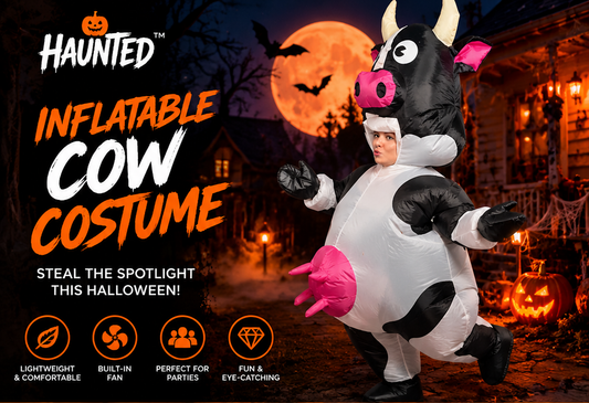 HAUNTED™ Inflatable Cow Costume – Funny Adult Halloween Outfit