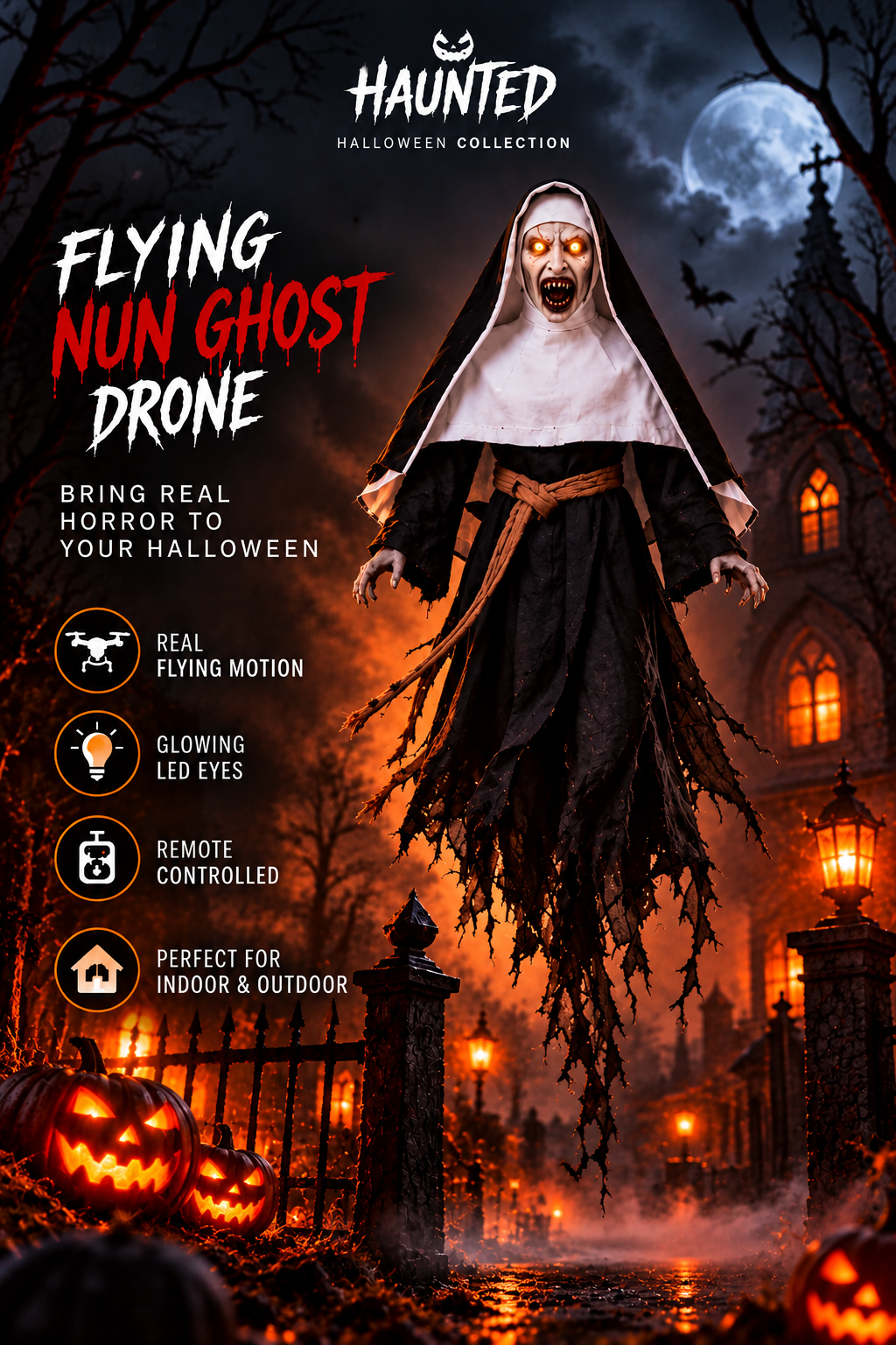 HAUNTED™ Flying Nun Ghost Drone 👻