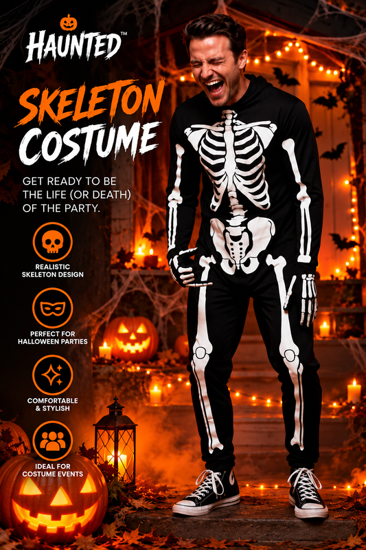 HAUNTED™ Bone Daddy Skeleton Costume – Adult Halloween Outfit