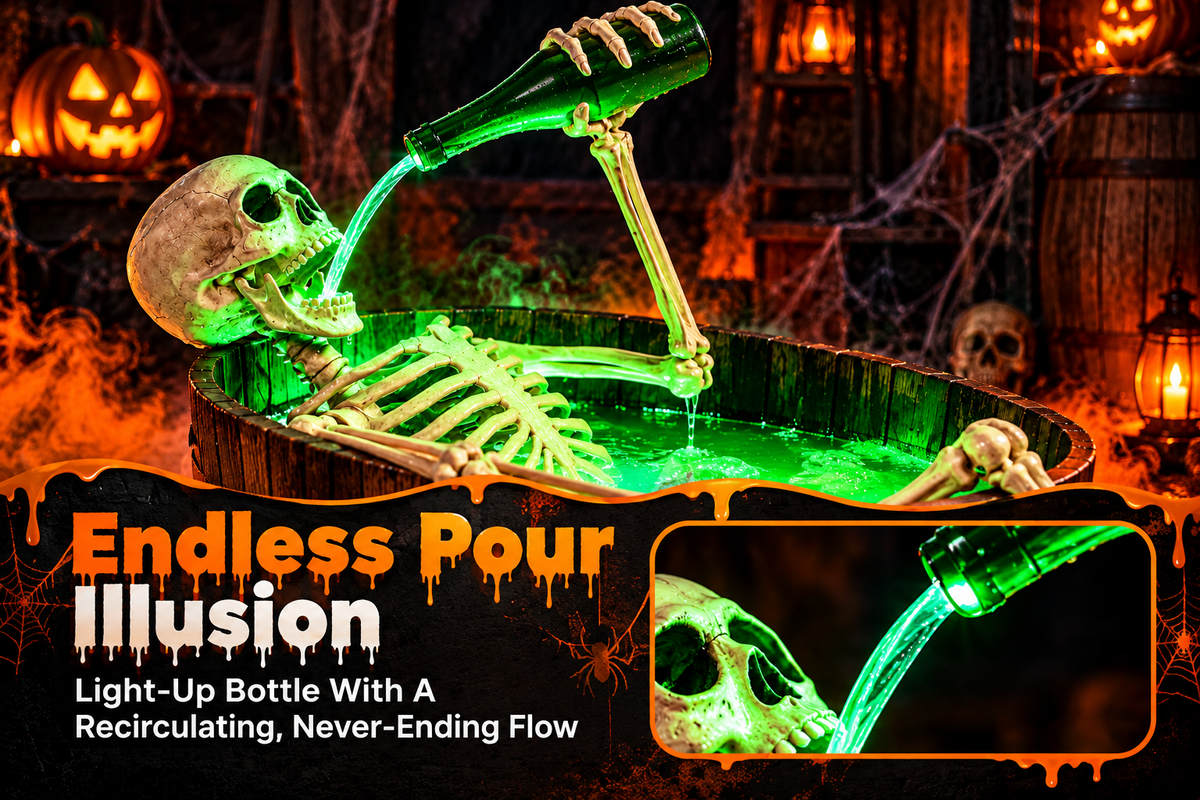HAUNTED™ Skeleton Endless Pour – Glowing Halloween Decoration